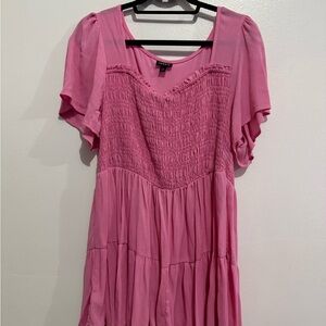 Pink Smocked Women's Blouse